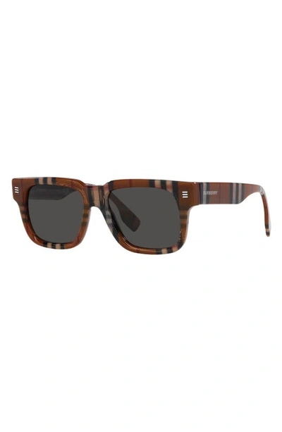 Shop Burberry Hayden 54mm Rectangular Sunglasses In Brown