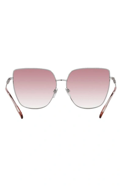 Shop Burberry Alexis 61mm Gradient Irregular Sunglasses In Silver