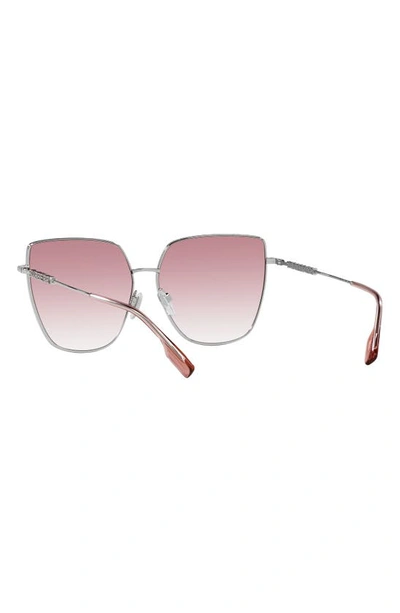 Shop Burberry Alexis 61mm Gradient Irregular Sunglasses In Silver