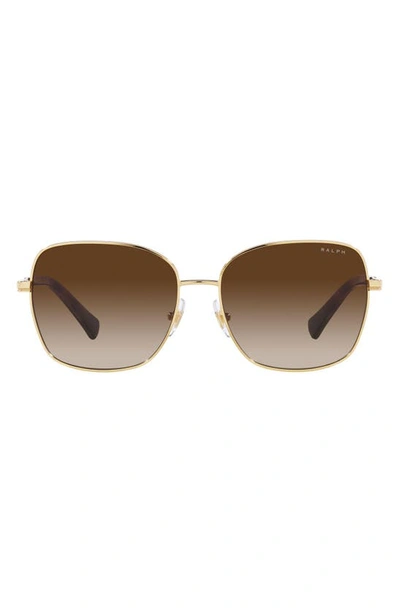 Shop Ralph 58mm Gradient Rectangular Sunglasses In Gold