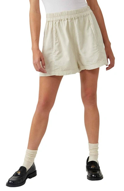 Shop Free People Get Free Cotton Blend Poplin Shorts In Nilla Cream