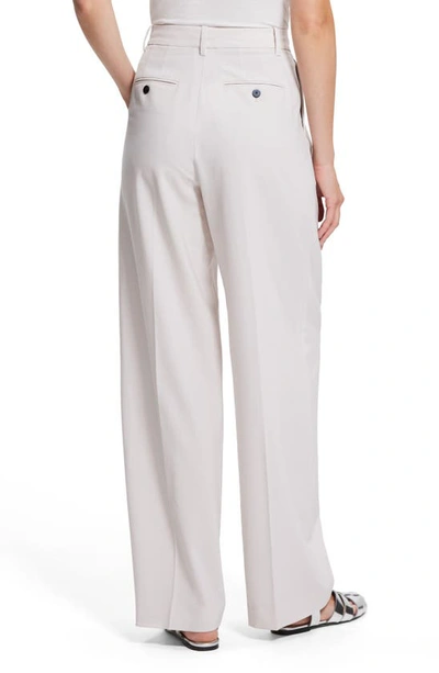 Shop Theory New T Double Pleated Stretch Wool Pants In Sand