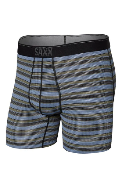 Shop Saxx Quest Quick Dry Mesh Slim Fit Boxer Briefs In Solar Stripe- Twilight