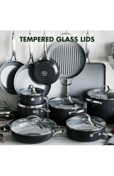 Shop Greenpan Valencia Pro 22-piece Hard Anodized Aluminum Ceramic Nonstick Cookware Set In Black