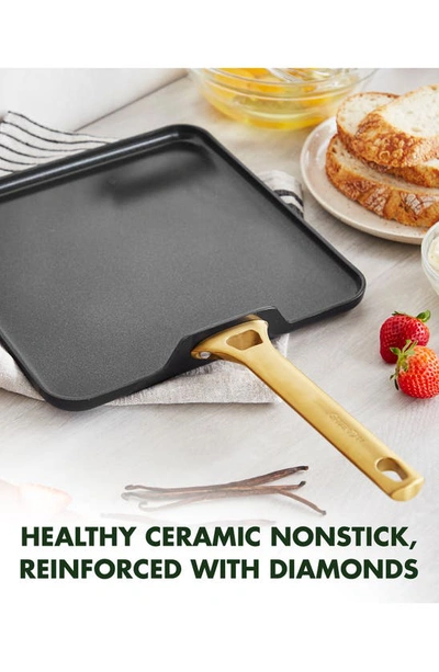 Greenpan Reserve Black Hard Anodized Aluminum Ceramic Nonstick Griddle In Black