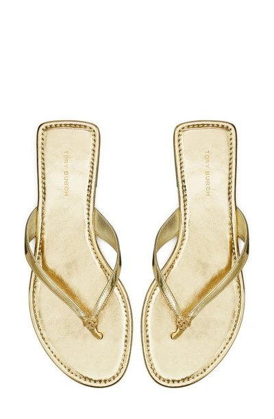 Tory Burch Capri Metallic Flip Flop Sandals In Spark Gold