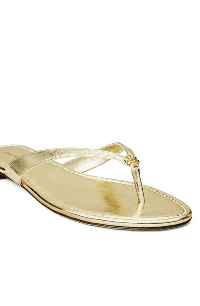 Tory Burch Capri Metallic Flip Flop Sandals In Spark Gold
