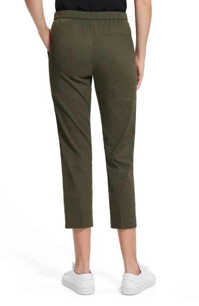 Shop Theory Pull-on Crop Pants In Dark Olive