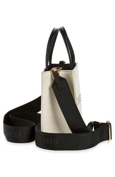 Shop Givenchy Mini G-tote Canvas Tote In Beige/ Black