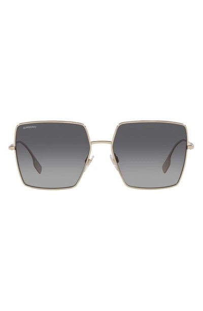 Shop Burberry 58mm Gradient Polarized Square Sunglasses In Grey Gradient