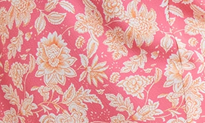 Shop French Connection Cosette Verona Floral Midi Skirt In Rose/ Mandarin Orange