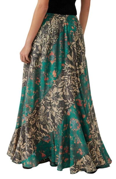 Shop Free People Jackie Floral Maxi Skirt In Charcoal Combo