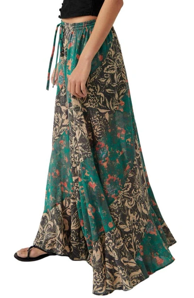 Shop Free People Jackie Floral Maxi Skirt In Charcoal Combo