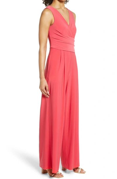 Shop Eliza J Ruched Waist Sleeveless Jumpsuit In Pink