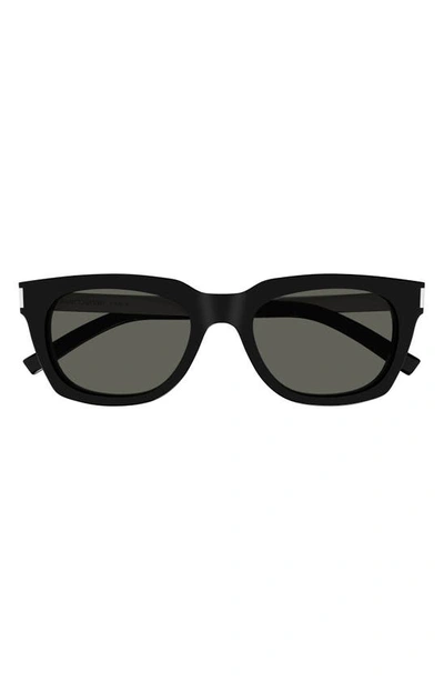 Shop Saint Laurent 51mm Square Sunglasses In Black