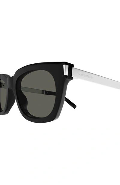 Shop Saint Laurent 51mm Square Sunglasses In Black