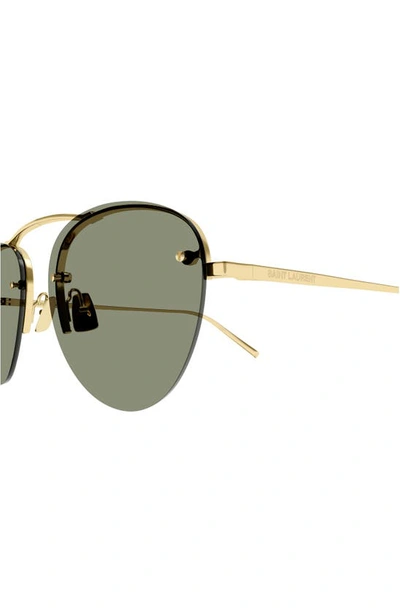 Saint Laurent 59mm Tinted Navigator Sunglasses In Gold