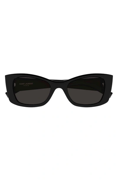 Shop Saint Laurent 55mm Cat Eye Sunglasses In Black