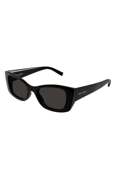 Shop Saint Laurent 55mm Cat Eye Sunglasses In Black