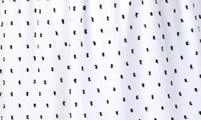 Shop Julia Jordan Clip Dot Ruched Tiered Dress In White/ Black