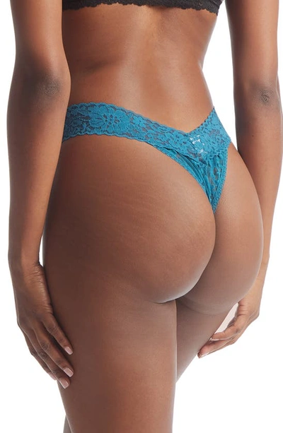 Shop Hanky Panky Daily Lace Original Rise Thong In Earth Dance (green)