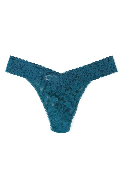 Shop Hanky Panky Daily Lace Original Rise Thong In Earth Dance (green)
