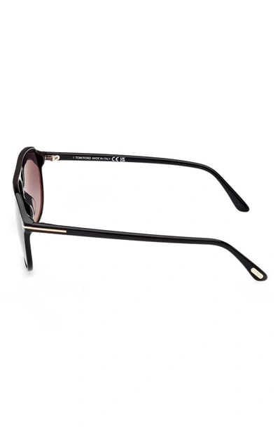 Shop Tom Ford Bruce 61mm Navigator Sunglasses In Shiny Black / Smoke