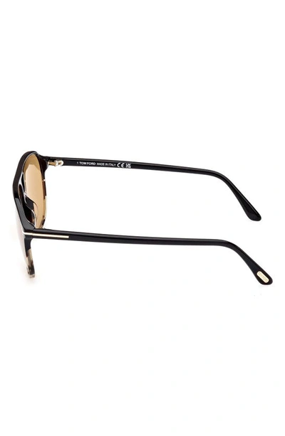 Shop Tom Ford Bruce 61mm Navigator Sunglasses In Shiny Tortoise Black / Smoke