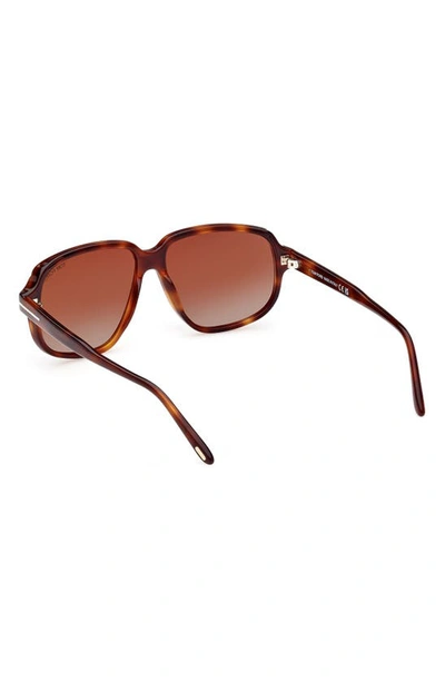 Shop Tom Ford Anton 59mm Square Sunglasses In Shiny Blonde Havana / Brown