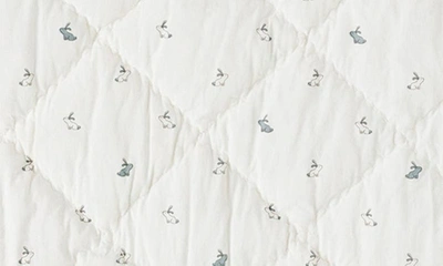 Shop Pehr Quilted Nursery Blanket In Bunny/ Pastel Blue