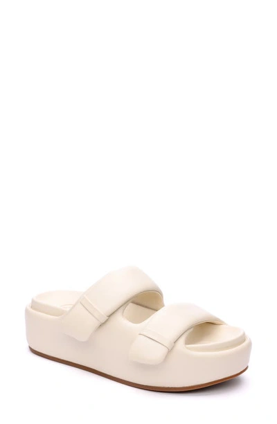 Shop Ash Zeta Platform Slide Sandal In Talc