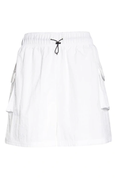 Shop Nike Sportswear Essential Woven High Waist Shorts In White/ Black