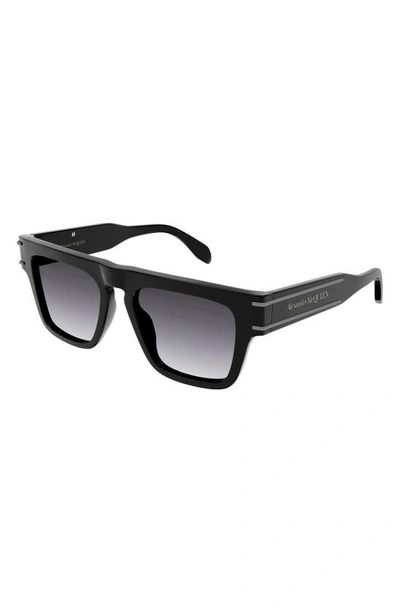 Shop Alexander Mcqueen 52mm Square Sunglasses In Black