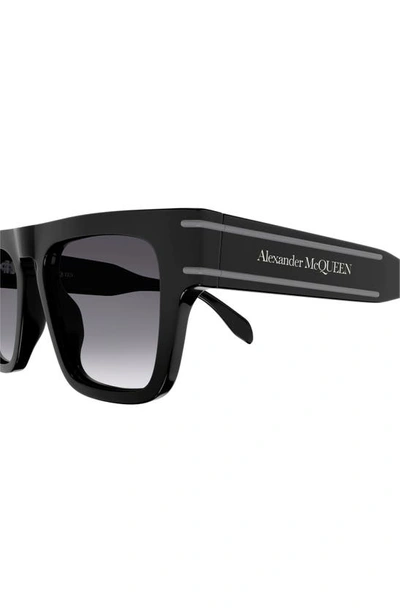 Shop Alexander Mcqueen 52mm Square Sunglasses In Black