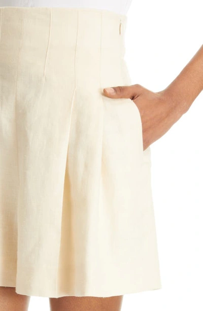 Shop Chloé Vertical Linen Shorts In Coconut Milk