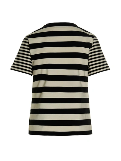 Shop Tory Burch Stripes T-shirt In White/black