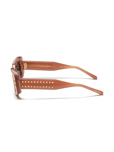 Valentino Eyewear Rectangular Frame Sunglasses In Pink