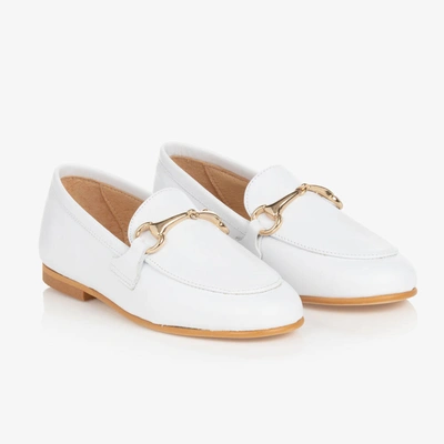 Shop Children's Classics Boys White Leather Loafers