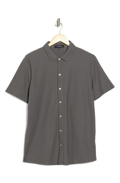 Shop Westzeroone Broderick Dot Short Sleeve Cotton Blend Button-up Shirt In Iron
