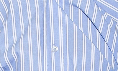 Alexia Admor Tammi Oversize Stripe Boyfriend Button-up Shirt In Blue Stripe