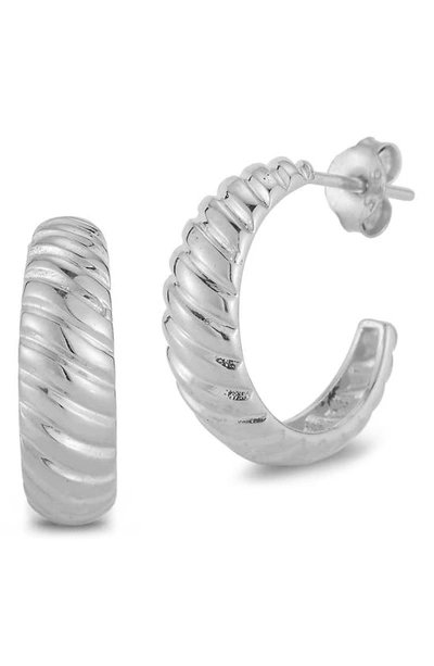 Shop Chloe & Madison Gradient Twist Huggie Hoop Earrings In Silver