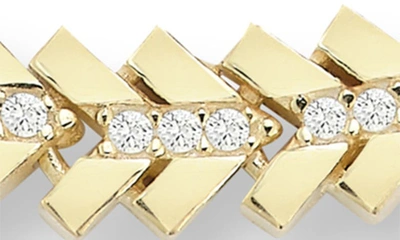 Shop Chloe & Madison Cz Chevron Link Bracelet In Gold