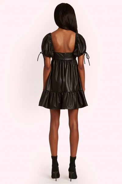 Shop Amanda Uprichard Sicily Faux Leather Babydoll Dress In Black