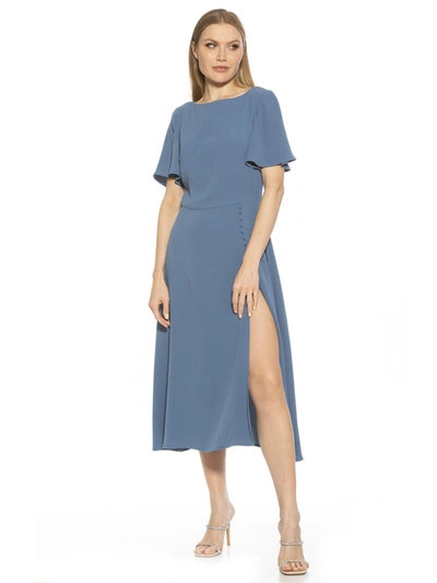Shop Alexia Admor Aster Midi Dress In Blue