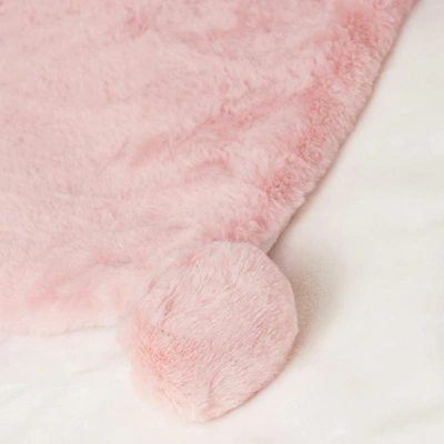 Shop Mayoral Pompom Fur Blanket In Baby Pink