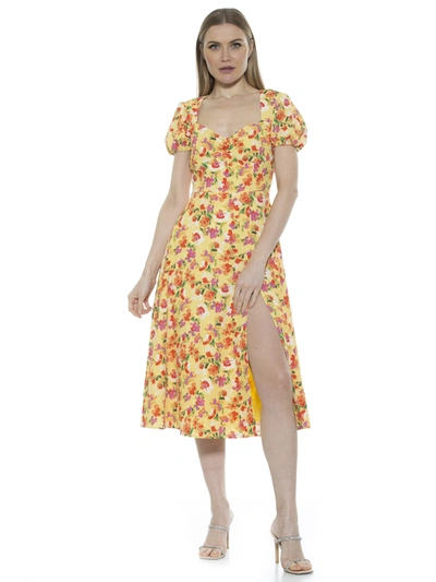 Shop Alexia Admor Gracie Midi Dress In Yellow