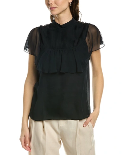 Shop Go By Go Silk Go> By Gosilk Lady Chatterley Silk Top In Black