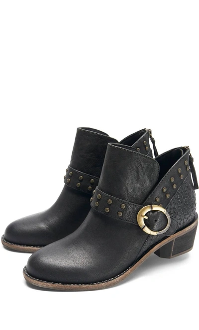 Shop Halsa Footwear Melania Bootie In Black Leather
