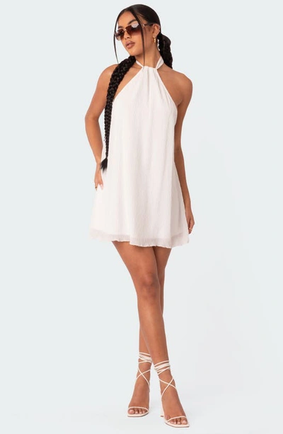 Edikted Palma Open Back Trapeze Dress In White