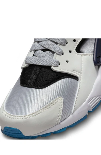 Shop Nike Huarache Run Sneaker In White/ Platinum/ Black/ Blue
